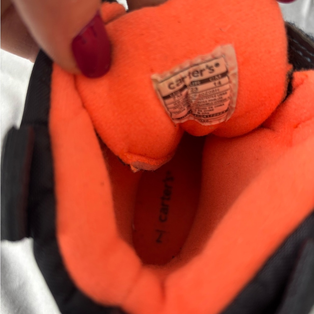 Carter's Kids Black and Orange Boots - Picture 4 of 6